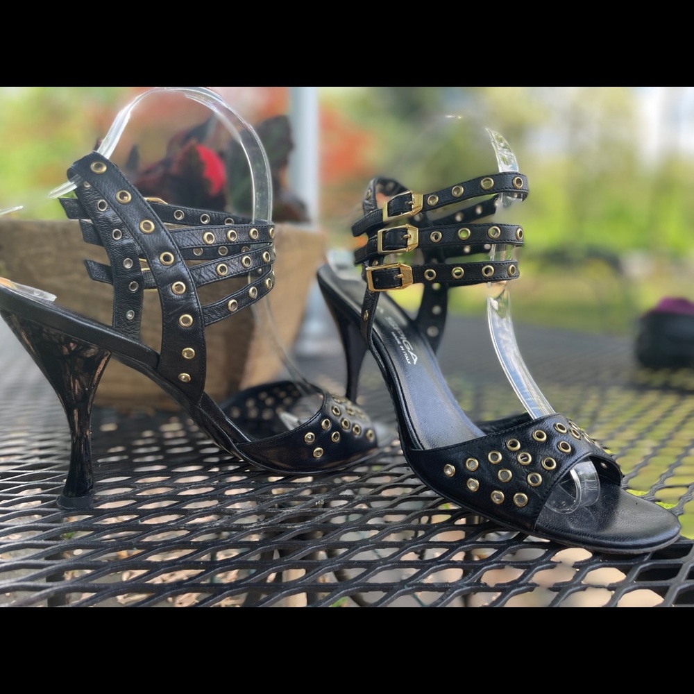 EUC - Via Spiga Sexy Strappy Heels with Eyelet Grommet Details - Picture 2 of 14